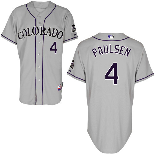 Ben Paulsen #4 MLB Jersey-Colorado Rockies Men's Authentic Road Gray Cool Base Baseball Jersey